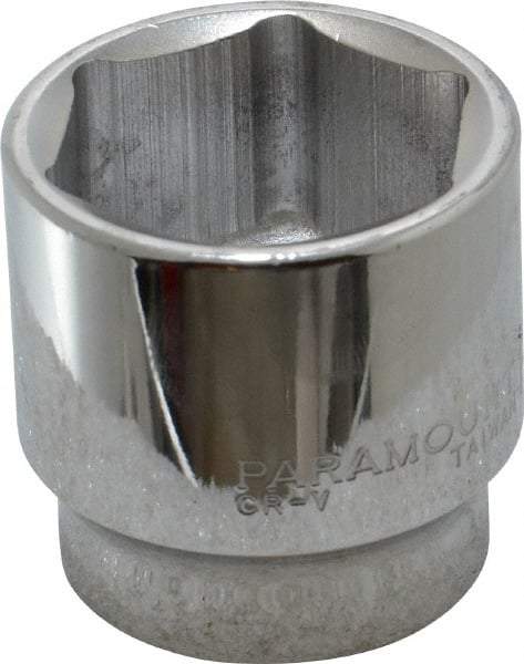Paramount - 1-1/2", 1/2" Drive, Standard Hand Socket - 6 Points, 1-1/2" OAL, Steel, Chrome Finish - Benchmark Tooling
