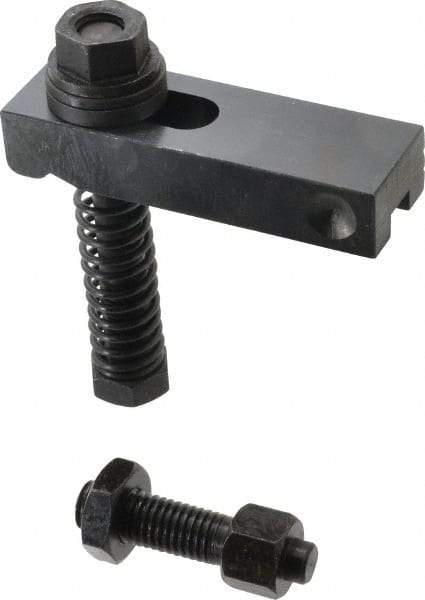 Value Collection - 5/8-11 Tap Size, Steel Strap Clamp Assembly - Single End Clamp, Radius Strap Nose, 7/8" Strap Thickness, 1" Travel, 4-1/2" Strap Len, 1-1/2" Strap Width - Benchmark Tooling