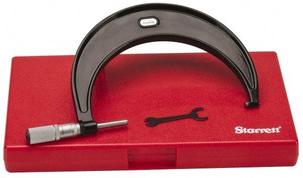 Starrett - 5 to 6" Range, 0.0001" Graduation, Mechanical Outside Micrometer - Friction Thimble, Accurate to 0.00005" - Benchmark Tooling