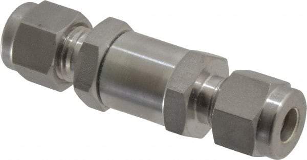 Ham-Let - 1/4" Stainless Steel Check Valve - Inline, Comp x Comp, 3,000 WOG - Benchmark Tooling