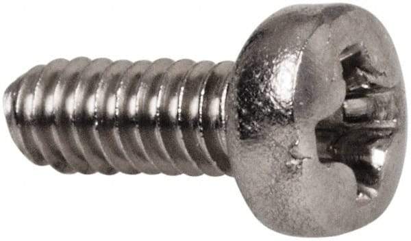 Value Collection - M2x0.40 Metric Coarse, 5mm Length Under Head Phillips Drive Machine Screw - Pan Head, Grade 18-8 & A2 Stainless Steel, Uncoated, Without Washer - Benchmark Tooling