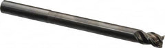 Niagara Cutter - 1/2", 5/8" LOC, 1/2" Shank Diam, 6" OAL, 3 Flute, Solid Carbide Square End Mill - Single End, Uncoated, Spiral Flute, 45° Helix, Centercutting, Right Hand Cut, Right Hand Flute, Series AN345 - Benchmark Tooling