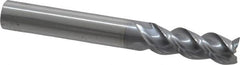 Niagara Cutter - 5/16", 13/16" LOC, 5/16" Shank Diam, 2-1/2" OAL, 3 Flute, Solid Carbide Square End Mill - Single End, TiCN Finish, Spiral Flute, 45° Helix, Centercutting, Right Hand Cut, Right Hand Flute, Series A345 - Benchmark Tooling