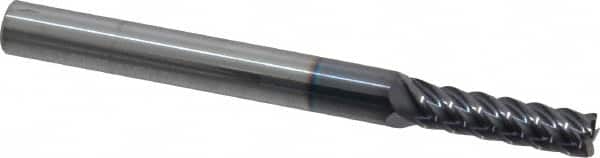 Niagara Cutter - 5/32", 9/16" LOC, 3/16" Shank Diam, 2" OAL, 5 Flute, Solid Carbide Square End Mill - Single End, TiAlN Finish, Spiral Flute, 45° Helix, Centercutting, Right Hand Cut, Right Hand Flute, Series S545 - Benchmark Tooling