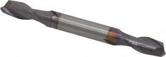 Niagara Cutter - 1/4", 1/2" LOC, 1/4" Shank Diam, 2-1/2" OAL, 2 Flute, Solid Carbide Square End Mill - Double End, TiAlN Finish, Spiral Flute, 30° Helix, Centercutting, Right Hand Cut, Right Hand Flute, Series CSD230 - Benchmark Tooling