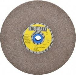 Tru-Maxx - 60 Grit Aluminum Oxide Bench & Pedestal Grinding Wheel - 8" Diam x 1" Hole x 1" Thick, 3600 Max RPM, O Hardness, Medium Grade , Vitrified Bond - Benchmark Tooling