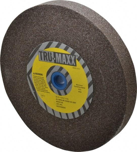 Tru-Maxx - 46 Grit Aluminum Oxide Bench & Pedestal Grinding Wheel - 10" Diam x 1-1/4" Hole x 1-1/4" Thick, 3250 Max RPM, P Hardness, Coarse Grade , Vitrified Bond - Benchmark Tooling