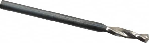 Guhring - #37 130° Parabolic Flute High Speed Steel Screw Machine Drill Bit - Bright Finish, Right Hand Cut, 9/16" Flute Length, 1-11/16" OAL, Standard Point, Straight Shank - Benchmark Tooling