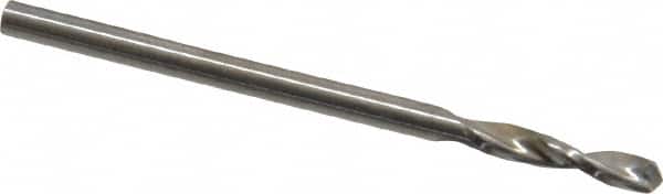 Guhring - #45 130° Parabolic Flute High Speed Steel Screw Machine Drill Bit - Bright Finish, Right Hand Cut, 15/32" Flute Length, 1-1/2" OAL, Standard Point, Straight Shank - Benchmark Tooling