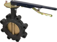 NIBCO - 4" Pipe, Lug Butterfly Valve - Lever Handle, Ductile Iron Body, EPDM Seat, 200 WOG, Aluminum Bronze Disc, Stainless Steel Stem - Benchmark Tooling