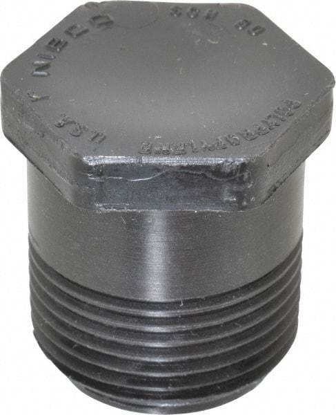 NIBCO - 1" Polypropylene Plastic Pipe Threaded Plug - Schedule 80, MPT End Connections - Benchmark Tooling