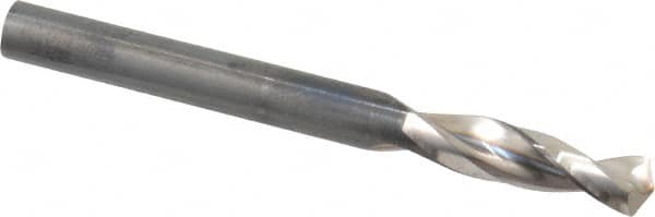 Guhring - 6mm 130° Parabolic Flute High Speed Steel Screw Machine Drill Bit - Bright Finish, Right Hand Cut, 28mm Flute Length, 66mm OAL, Standard Point, Straight Shank - Benchmark Tooling