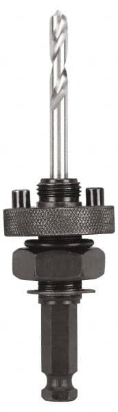 Milwaukee Tool - 1-1/4" to 6" Hole Diam, 1/2" Min Chuck, Hole Cutting Tool Arbor - Benchmark Tooling