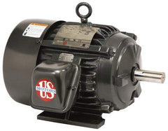 US Motors - 60 hp, TEFC Enclosure, No Thermal Protection, 1,785 RPM, 200 Volt, 60 Hz, Three Phase Premium Efficient Motor - Size 365 Frame, Rigid Mount, 2 Speed, Ball Bearings, 169 Full Load Amps, F Class Insulation, Reversible - Benchmark Tooling