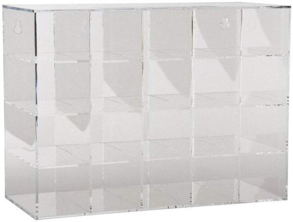 PRO-SAFE - 20 Pair Cabinet with Individual Compartments, Acrylic Safety Glasses Dispenser - 15 Inch Wide x 12-1/2 Inch High x 7 Inch Deep, Table and Wall Mount - Benchmark Tooling