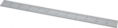 Starrett - 12 Inch Long Blade, 4R Graduation Combination Square Blade - Satin Chrome Finish, Steel, 1/64, 1/32 1/16 and 1/8 Inch Graduation - Benchmark Tooling