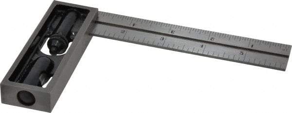 Starrett - 6 Inch Long, 4R Double Square - 1/64, 1/32, 1/16 and 1/8 Inch Graduation, Hardened Steel - Benchmark Tooling