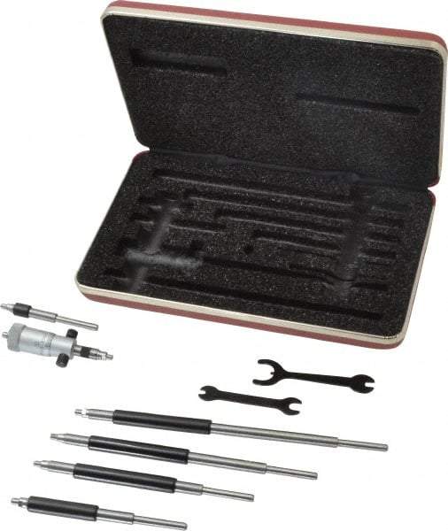 Starrett - 2 to 8", Satin Chrome Coated, Mechanical Inside Micrometer Set - 0.001" Graduation, Friction Thimble - Benchmark Tooling