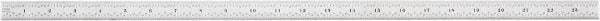 Starrett - 24" Long, 1/100, 1/64, 1/50, 1/32" Graduation, Flexible Steel Rule - 16R Graduation Style, 3/4" Wide, Silver, Satin Chrome Finish - Benchmark Tooling