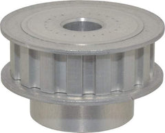 Power Drive - 16 Tooth, 1/2" Inside x 1.88" Outside Diam, Hub & Flange Timing Belt Pulley - 1/2" Belt Width, 1.91" Pitch Diam, 0.719" Face Width, Aluminum - Benchmark Tooling