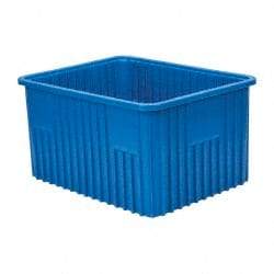 Quantum Storage - 100 Lb Load Capacity Blue Polypropylene Dividable Container - Stacking, 22-1/2" Long x 17-1/2" Wide x 12" High - Benchmark Tooling