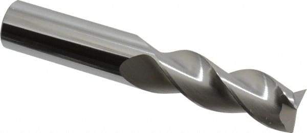 SGS - 5/8", 1-5/8" LOC, 5/8" Shank Diam, 3-3/4" OAL, 3 Flute, Solid Carbide Square End Mill - Single End, Uncoated, Spiral Flute, 38° Helix, Right Hand Cut, Right Hand Flute, Series 43 - Benchmark Tooling