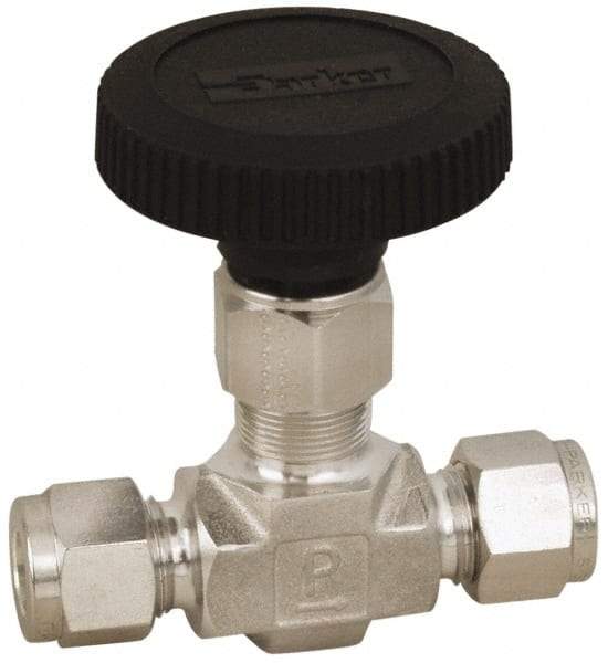 Parker - 5,000 Max psi, 3/8" Pipe, 316 Grade Stainless Steel, Inline Instrumentation Needle Valve - Benchmark Tooling