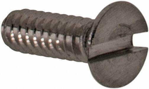 Value Collection - M1.6x0.35 Metric Coarse, 5mm OAL Slotted Drive Machine Screw - Flat Head, Grade 18-8 & A2 Stainless Steel, Uncoated, Without Washer - Benchmark Tooling