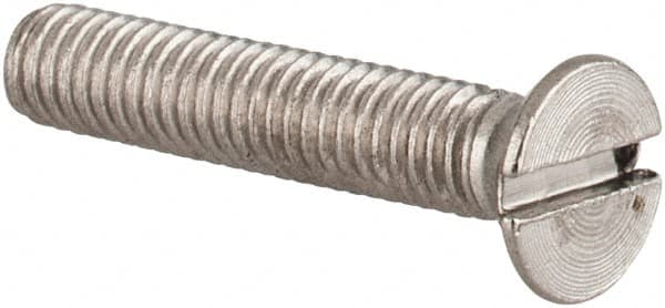 Value Collection - M3x0.50 Metric Coarse, 16mm OAL Slotted Drive Machine Screw - Flat Head, Grade 18-8 & A2 Stainless Steel, Uncoated, Without Washer - Benchmark Tooling
