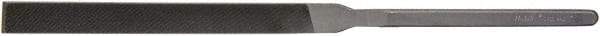 Grobet - 8-1/2" Needle Precision Swiss Pattern Hand File - 3/8" Width Diam x 1/8" Thick, Handle - Benchmark Tooling