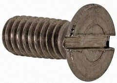 Value Collection - M4x0.70 Metric Coarse, 10mm OAL Slotted Drive Machine Screw - Flat Head, Grade 18-8 & A2 Stainless Steel, Uncoated, Without Washer - Benchmark Tooling