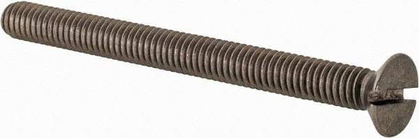 Value Collection - M4x0.70 Metric Coarse, 45mm OAL Slotted Drive Machine Screw - Flat Head, Grade 18-8 & A2 Stainless Steel, Uncoated, Without Washer - Benchmark Tooling