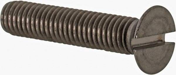 Value Collection - M5x0.80 Metric Coarse, 25mm OAL Slotted Drive Machine Screw - Flat Head, Grade 18-8 & A2 Stainless Steel, Uncoated, Without Washer - Benchmark Tooling