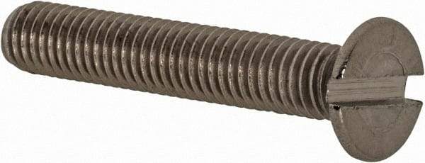 Value Collection - M5x0.80 Metric Coarse, 30mm OAL Slotted Drive Machine Screw - Flat Head, Grade 18-8 & A2 Stainless Steel, Uncoated, Without Washer - Benchmark Tooling