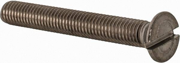 Value Collection - M5x0.80 Metric Coarse, 40mm OAL Slotted Drive Machine Screw - Flat Head, Grade 18-8 & A2 Stainless Steel, Uncoated, Without Washer - Benchmark Tooling