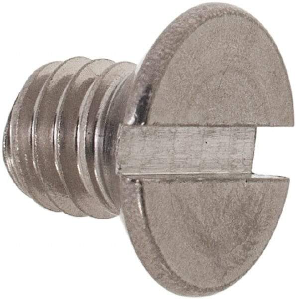 Value Collection - M6x1.00 Metric Coarse, 8mm OAL Slotted Drive Machine Screw - Flat Head, Grade 18-8 & A2 Stainless Steel, Uncoated, Without Washer - Benchmark Tooling