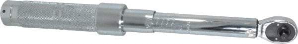 Proto - 1/4" Drive Micrometer Type Ratchet Head Torque Wrench - 40 In/Lb to 200 In/Lb Torque, 11-7/8" OAL, 0.11 N/m Graduation, Ratchet Head - Benchmark Tooling