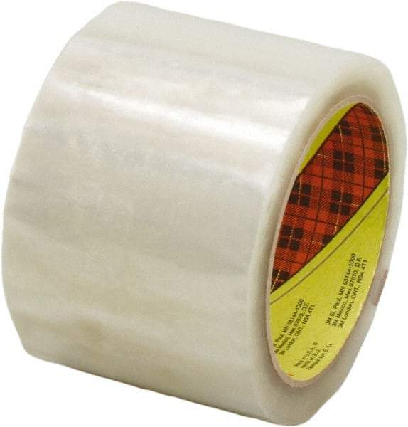3M - 72mm x 1500m Clear Rubber Adhesive Sealing Tape - Polypropylene Film Backing, 1.9 mil Thick, 22 Lb Tensile Strength, Series 371 - Benchmark Tooling