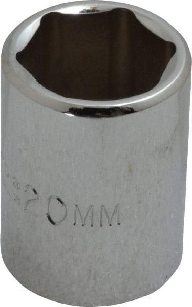 Proto - 1/2" Drive, Standard Hand Socket - 6 Points, 1-1/2" OAL, Chrome Finish - Benchmark Tooling