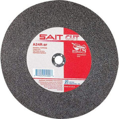 Sait - 14" 36 Grit Aluminum Oxide Cutoff Wheel - 1/8" Thick, 1" Arbor, 4,400 Max RPM, Use with Stationary Tools - Benchmark Tooling
