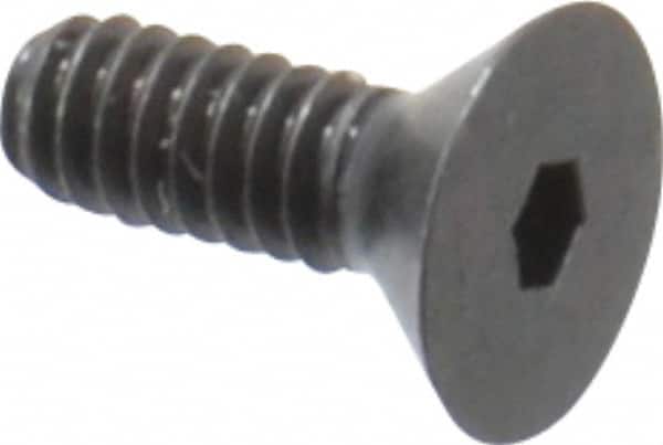 Camcar - #2-56 UNC Hex Socket Drive, 82° Flat Screw - Alloy Steel, Black Oxide Finish, Fully Threaded, 1/4" OAL - Benchmark Tooling
