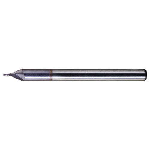 0.021″ Dia. × 1/8″ Shank × 0.04″ DOC × 1-1/2″ OAL, Carbide TiCN, Spiral , 2 Flute, CW Helix, Ballnose End Mill - Exact Industrial Supply