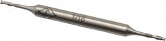 Cleveland - 1/16", 7/32" LOC, 3/16" Shank Diam, 2-1/2" OAL, 2 Flute, High Speed Steel Square End Mill - Double End, Uncoated, Spiral Flute, 30° Helix, Centercutting, Right Hand Cut, Right Hand Flute, Series HMD-2 - Benchmark Tooling