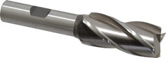 Cleveland - 3/4", 1-5/8" LOC, 1/2" Shank Diam, 3-5/8" OAL, 4 Flute, High Speed Steel Square End Mill - Single End, Uncoated, Spiral Flute, 30° Helix, Centercutting, Right Hand Cut, Right Hand Flute, Series HG-4C - Benchmark Tooling