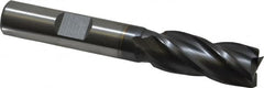 Cleveland - 7/16", 1" LOC, 3/8" Shank Diam, 2-11/16" OAL, 4 Flute, High Speed Steel Square End Mill - Single End, TiCN Finish, Spiral Flute, 30° Helix, Centercutting, Right Hand Cut, Right Hand Flute, Series HG-4C - Benchmark Tooling