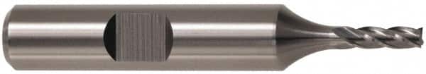 Cleveland - 7/8", 1-7/8" LOC, 3/4" Shank Diam, 4-1/8" OAL, 4 Flute, High Speed Steel Square End Mill - Single End, TiCN Finish, Spiral Flute, 30° Helix, Centercutting, Right Hand Cut, Right Hand Flute, Series HG-4C - Benchmark Tooling