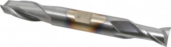 Cleveland - 1/2", 13/16" LOC, 1/2" Shank Diam, 4-1/8" OAL, 2 Flute, High Speed Steel Square End Mill - Double End, TiCN Finish, Spiral Flute, 30° Helix, Centercutting, Right Hand Cut, Right Hand Flute, Series HD-2 - Benchmark Tooling