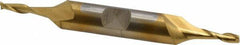 Cleveland - 1/8", 3/8" LOC, 3/8" Shank Diam, 3-1/16" OAL, 2 Flute, High Speed Steel Square End Mill - Double End, TiN Finish, Spiral Flute, 30° Helix, Centercutting, Right Hand Cut, Right Hand Flute, Series HD-2 - Benchmark Tooling
