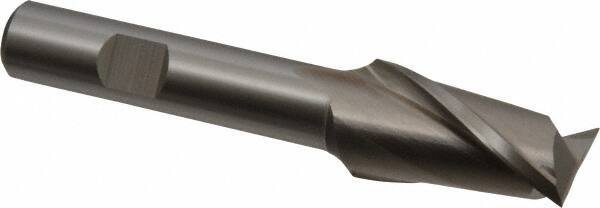 Cleveland - 3/4", 1-5/16" LOC, 1/2" Shank Diam, 3-5/8" OAL, 2 Flute, High Speed Steel Square End Mill - Single End, Uncoated, Spiral Flute, 30° Helix, Centercutting, Right Hand Cut, Right Hand Flute, Series HG-2 - Benchmark Tooling