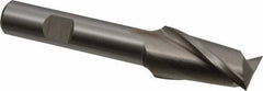 Cleveland - 3/4", 1-5/16" LOC, 1/2" Shank Diam, 3-5/8" OAL, 2 Flute, High Speed Steel Square End Mill - Single End, Uncoated, Spiral Flute, 30° Helix, Centercutting, Right Hand Cut, Right Hand Flute, Series HG-2 - Benchmark Tooling